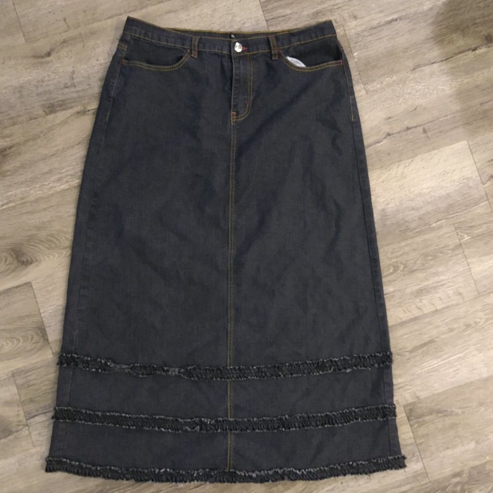 Classic Black Denim Skirt